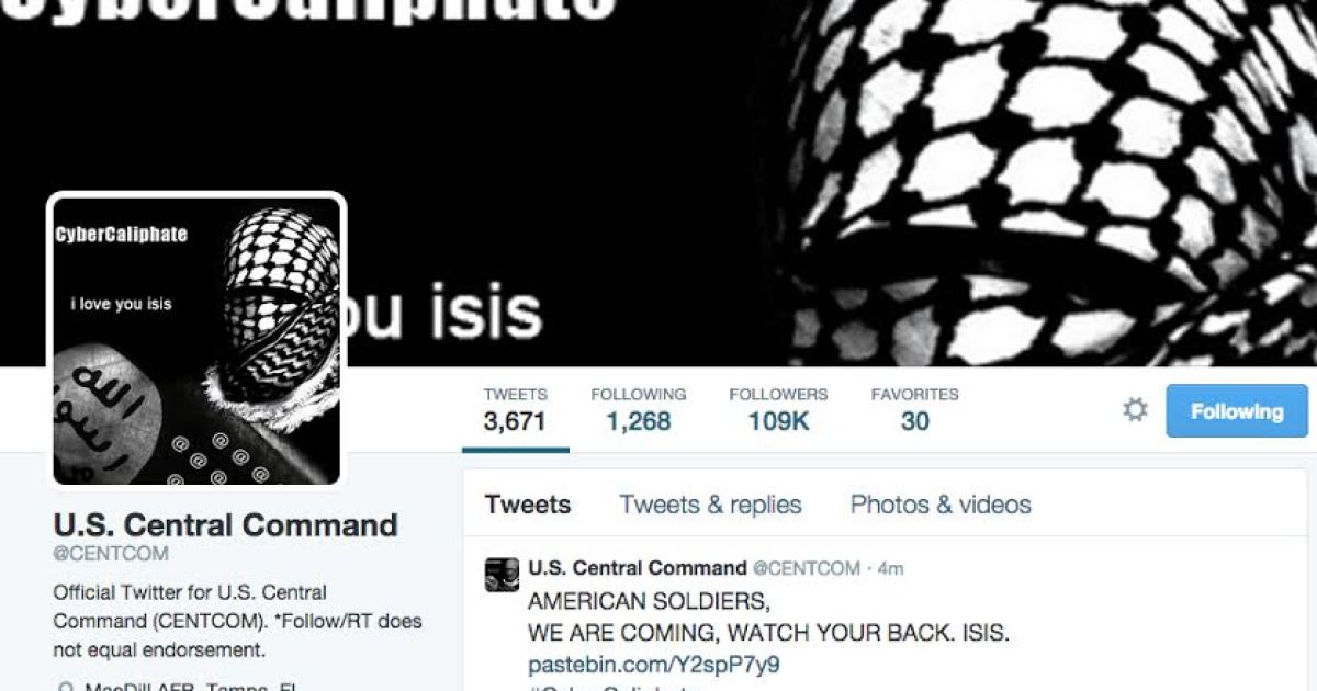 CENTCOM's Twitter Hacked By ISIS?