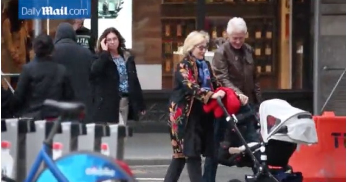 Clintons Tour Manhattan with $1k Stroller