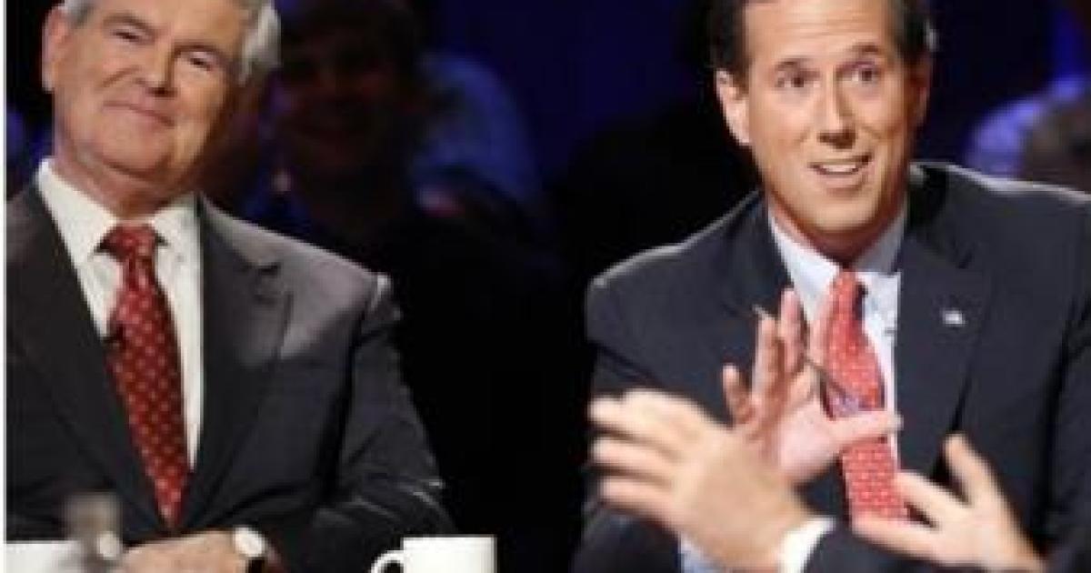 Gingrich, Santorum in the Spin Room