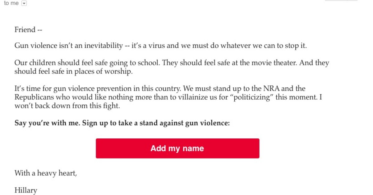 Hillary Fundraises Off Gun Violence