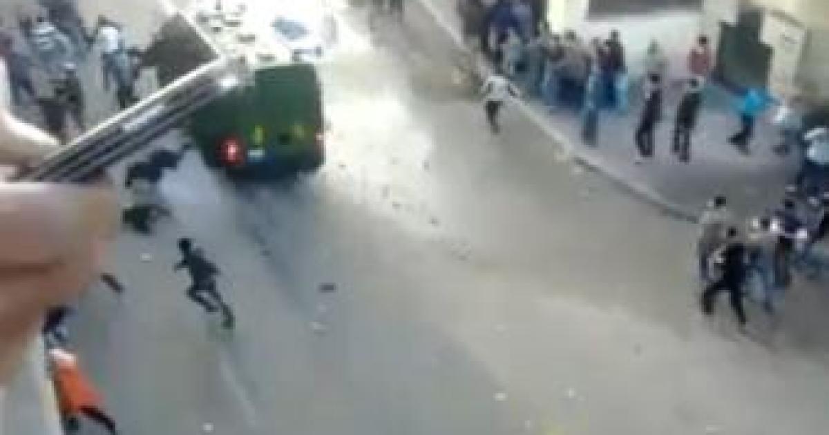 Speeding Police Truck Runs Over Egyptian Protesters