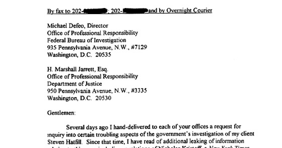 Glasberg Letter to FBI/DoJ, August 16, 2002