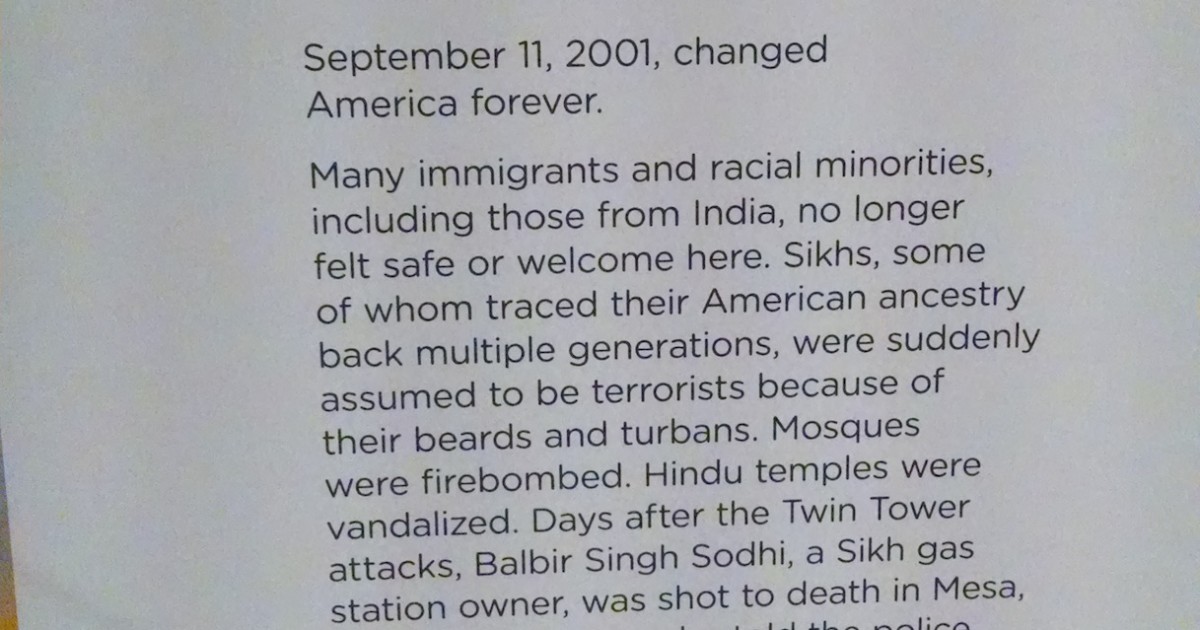 Smithsonian Exhibit: Since 9/11, Indian Americans Don't Feel 'Safe Or Welcome Here'