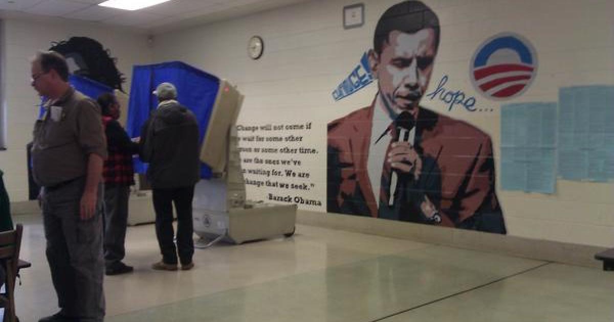 Obama Mural in Philadelphia Polling Place