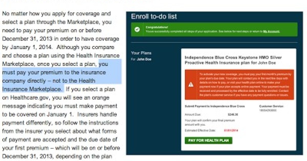 Obamacare Website Still Not Accepting Online Payments