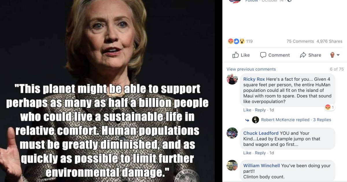 Fact Check: Did Hillary Clinton Suggest the Global Population ‘Must Be Greatly Diminished’?