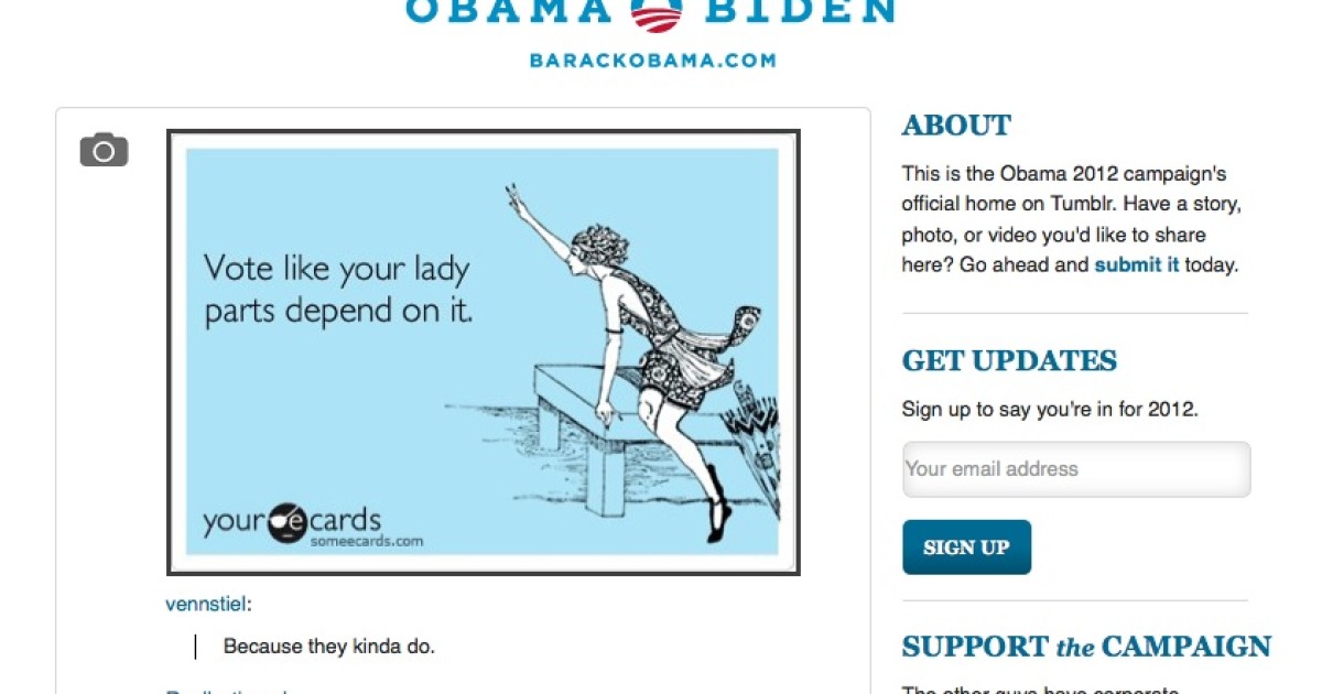 Obama Campaign: 'Vote Like Your Lady Parts Depend On It'