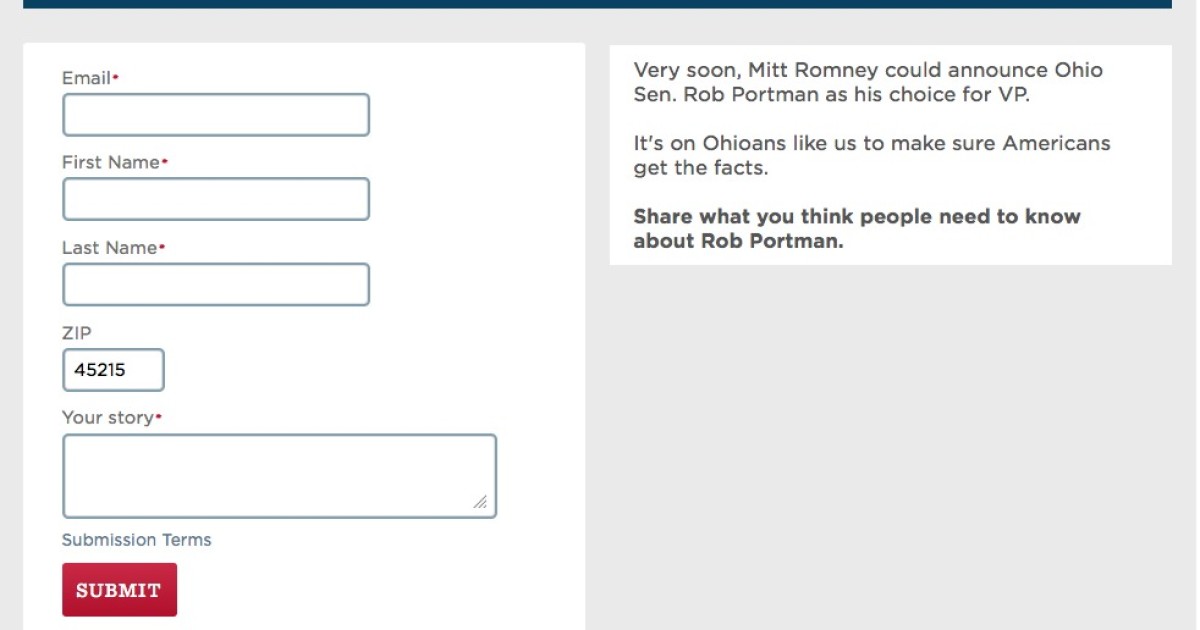 Obama Campaign Asking Supporters for Dirt on Romney's VP Contenders