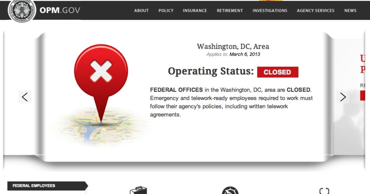 Federal Gov't Closed