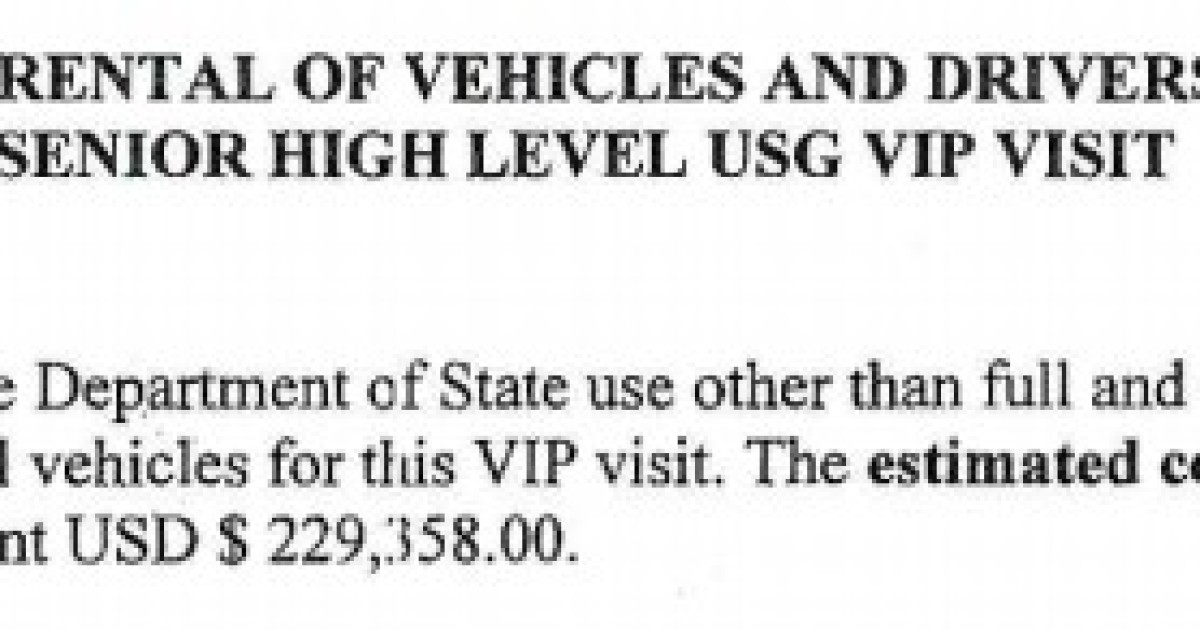 Hotel and Vehicles for Biden's New Year's Day Brazil Visit: $421K