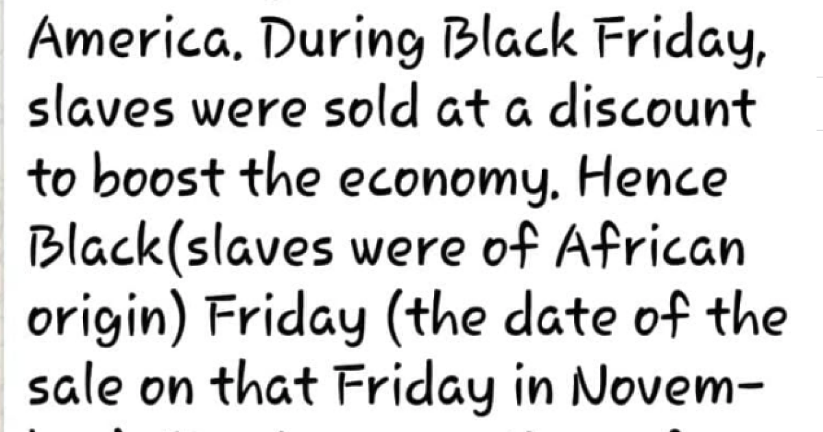 Fact Check: Slaves to Black Friday