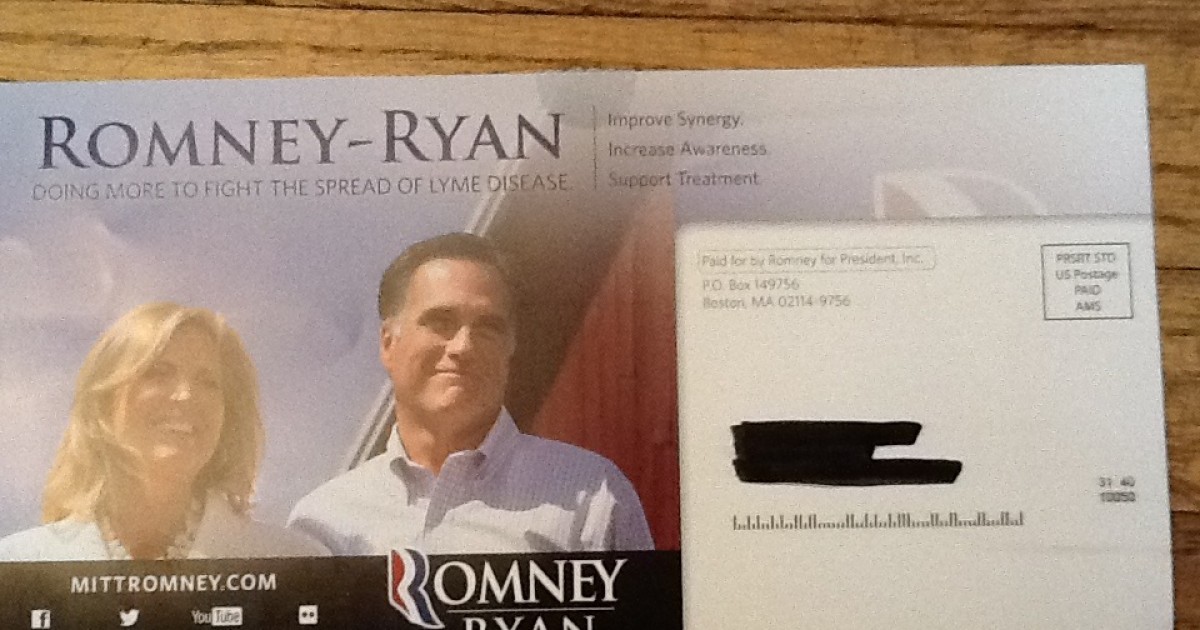Campaign Mailer: Romney Vows to Fight the 'Epidemic' of Lyme Disease in Virginia