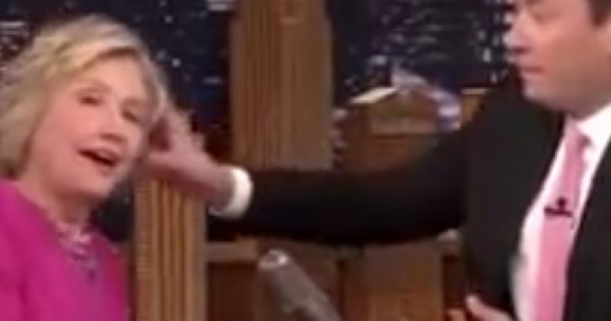 Unscripted! Hillary Lets Jimmy Fallon Yank Her Hair