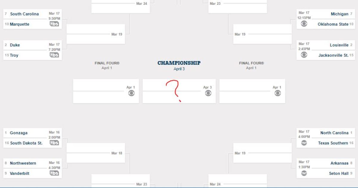 Your Hopes of Picking the Perfect NCAA Bracket End Today