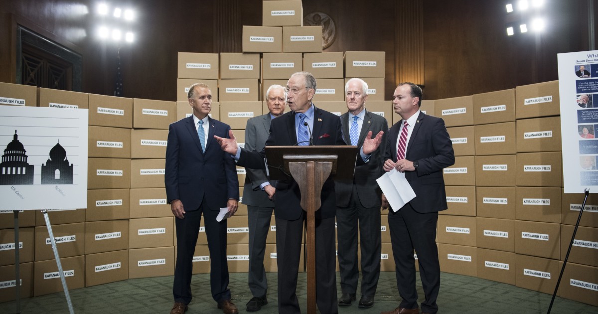 Republicans Blast Democrats Over Kavanaugh Records Demands