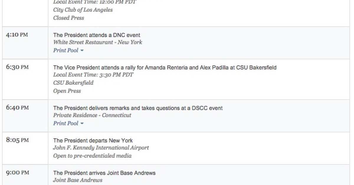 Six Democratic Campaign Events Today for Obama and Biden