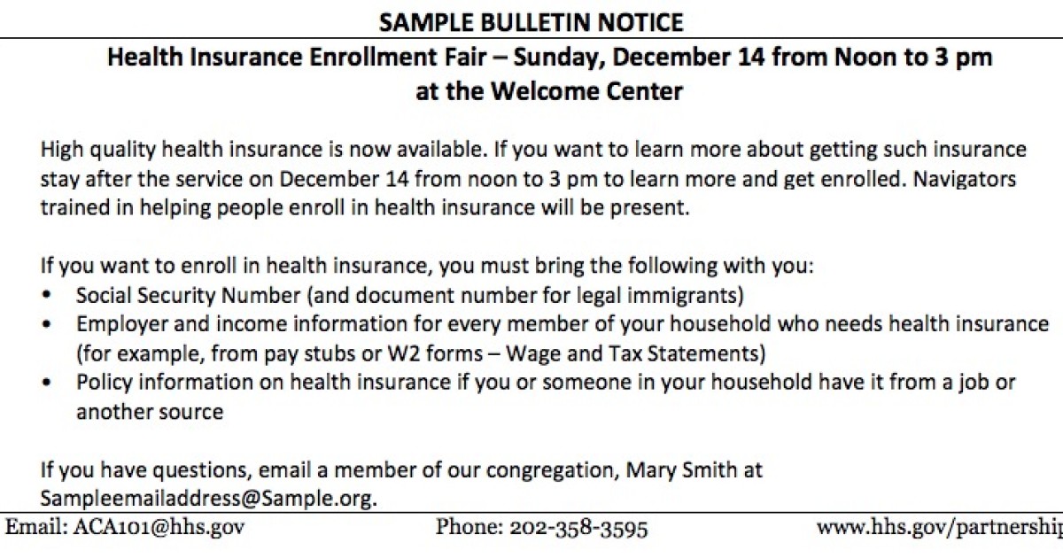 HHS Pushes Church Talking Points, Bulletins to Promote Obamacare