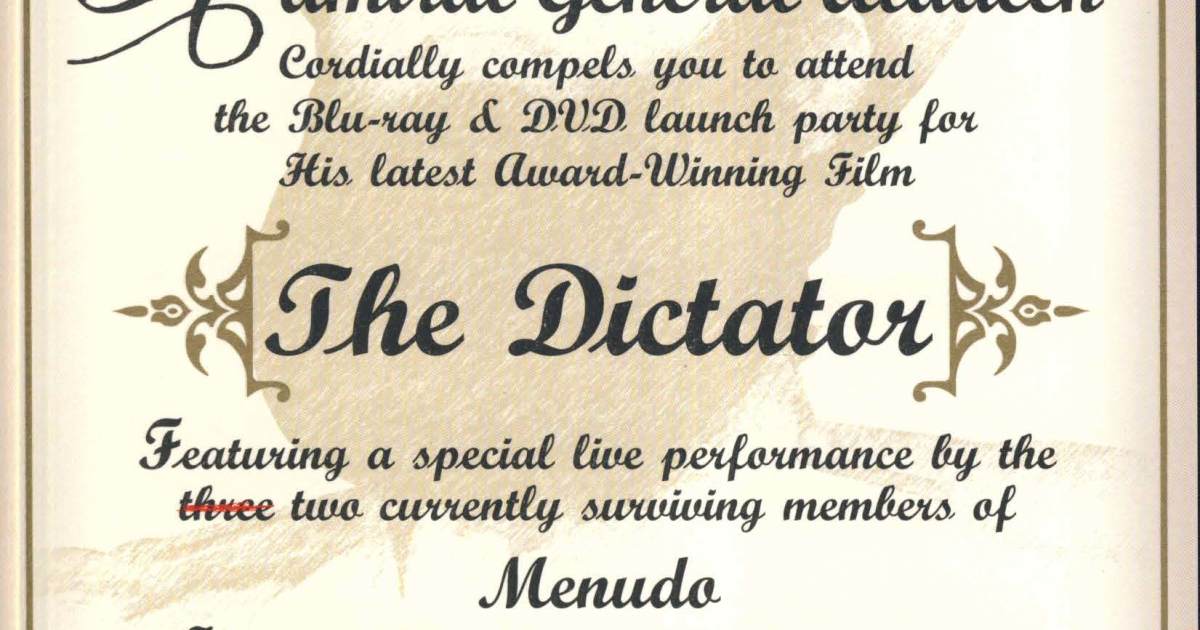 Press Invited to DVD Launch Party in Yemen for 'Dictator'