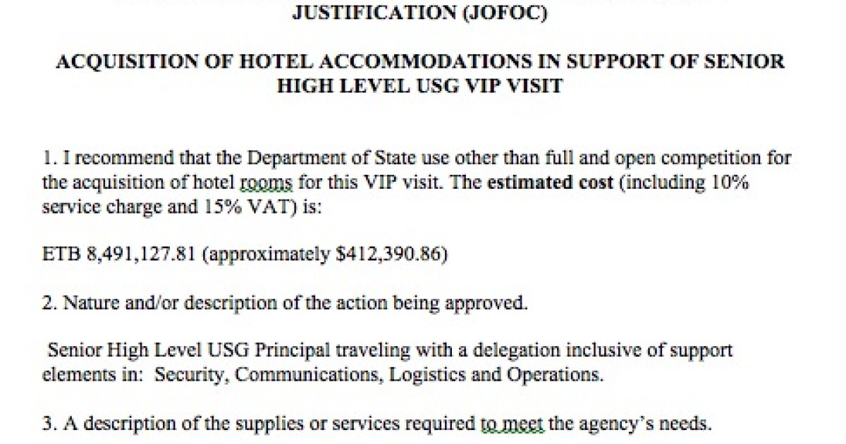 Hotel for President Obama's Ethiopia Visit Cost $412K
