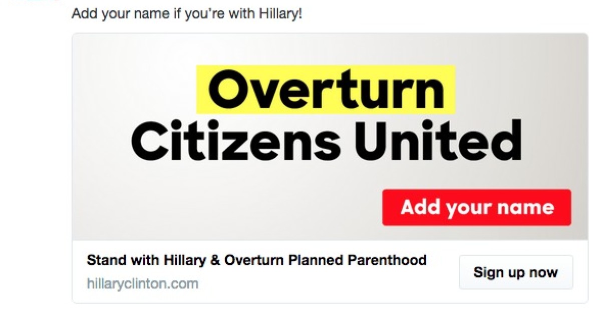 Hillary Clinton Tweets: 'Stand With Hillary & Overturn Planned Parenthood'