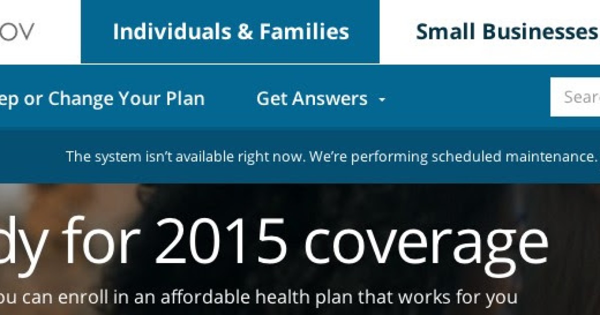 Healthcare.gov Down For 'Weekend' Scheduled Maintenance... On a Wednesday