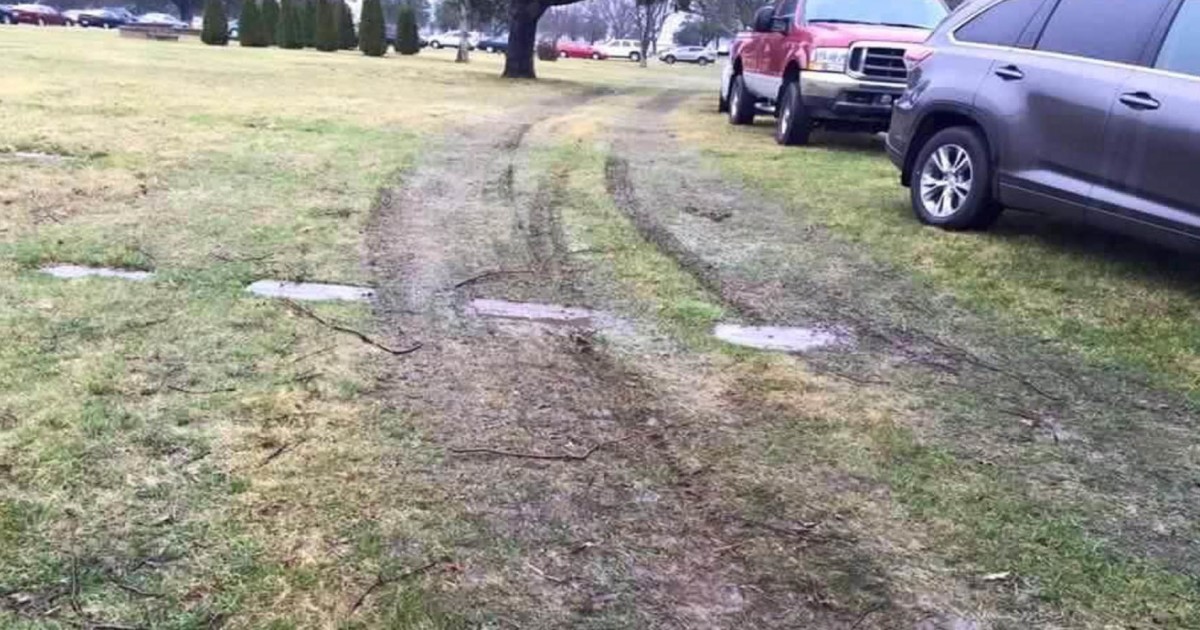 Trump Supporters Drive Over Cemetery Gravestones