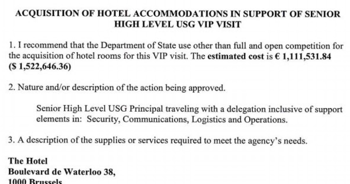 $1.5M Hotel Bill for President Obama's One-Day Visit to Brussels