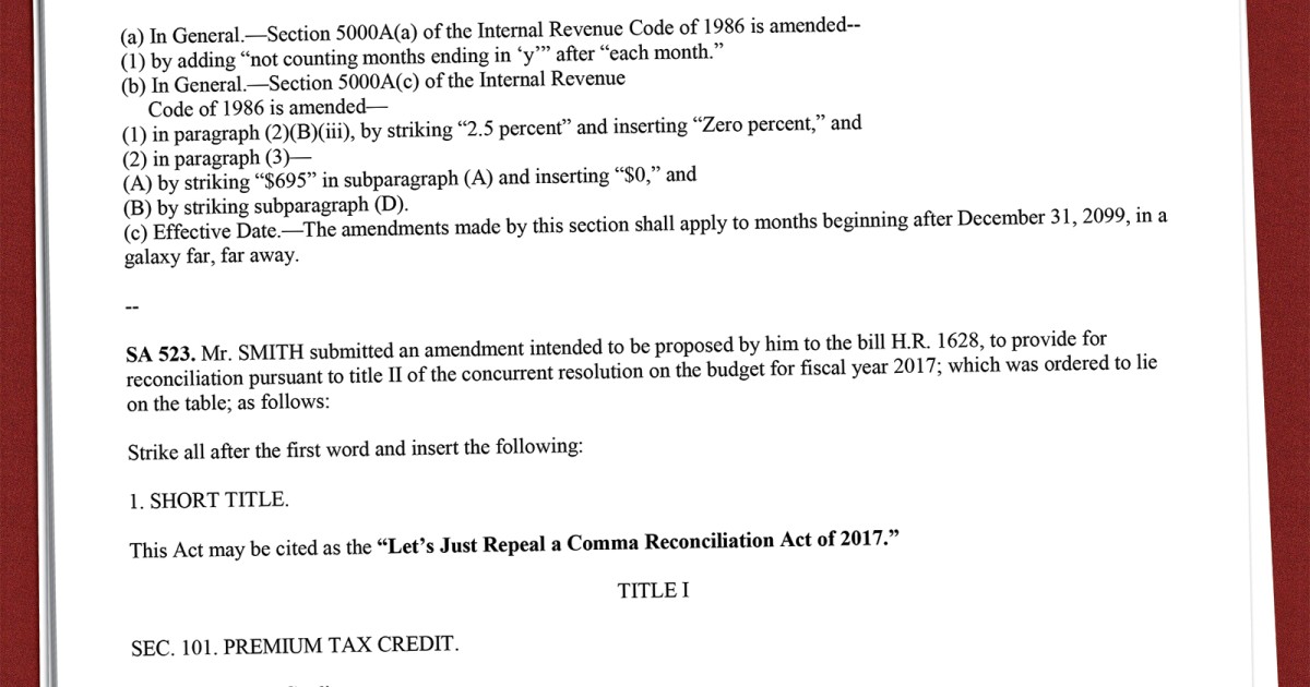 The Half-Caf, Sugar-Free, Skinny Repeal Act of 2017