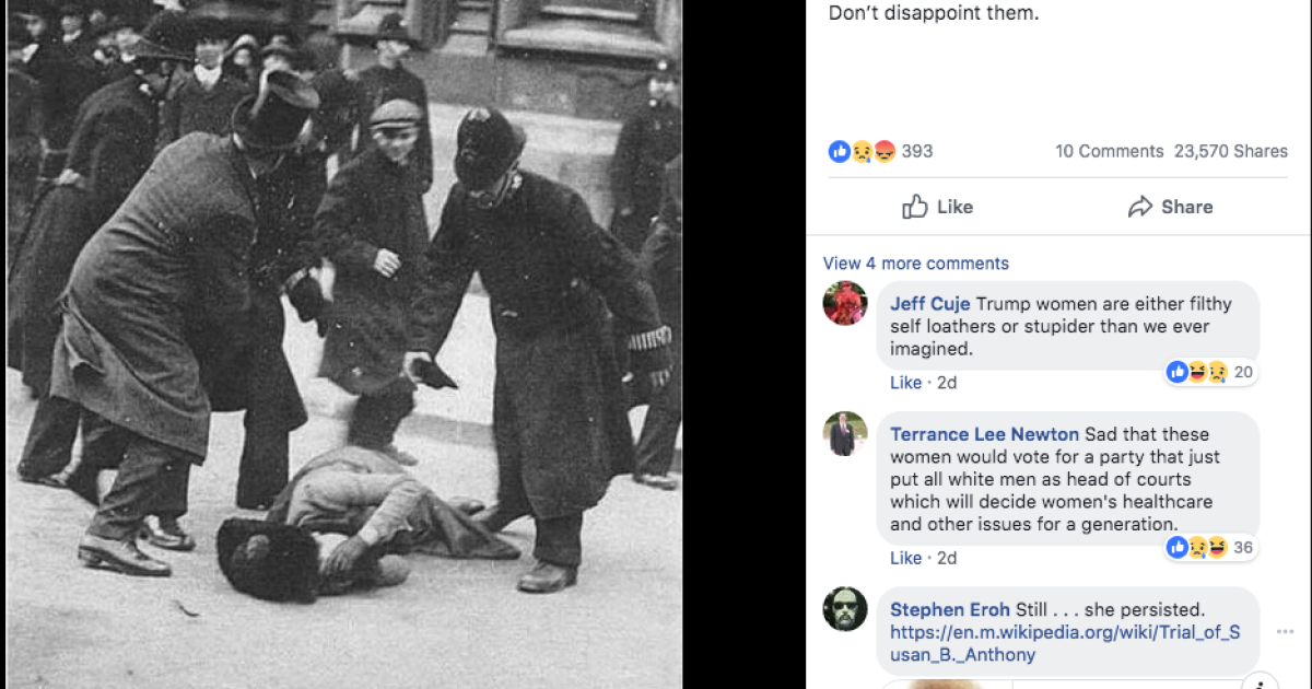 Fact Check: Is This an Image of Susan B. Anthony Being Beaten by Cops?